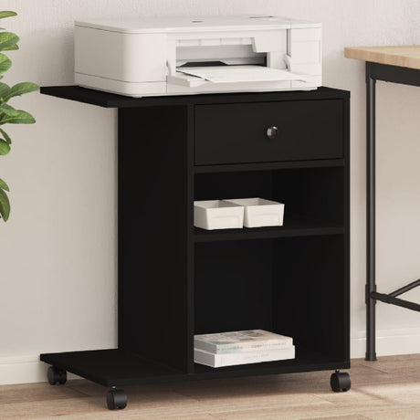 VidaXL armoire d'imprimante à roulettes 60x40x68,5 cm noir