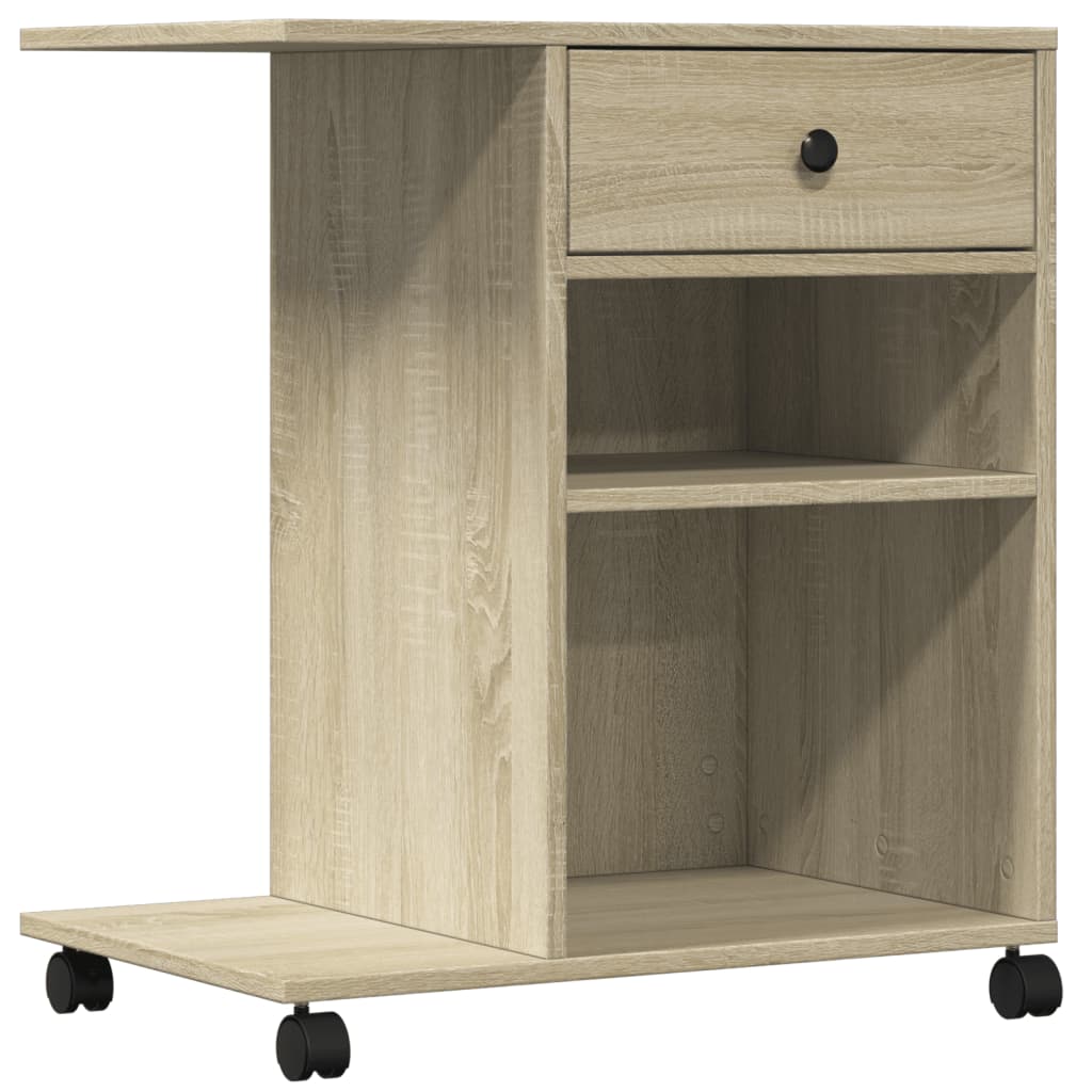 VidaXL armoire d'imprimante à roulettes 60x40x68,5 cm couleur chêne sonoma