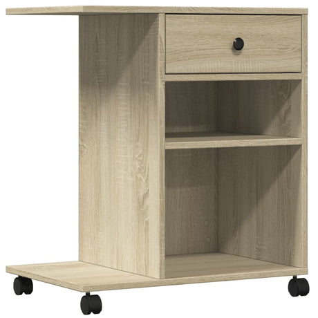 VidaXL armoire d'imprimante à roulettes 60x40x68,5 cm couleur chêne sonoma