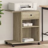 VidaXL armoire d'imprimante à roulettes 60x40x68,5 cm couleur chêne sonoma