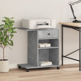 VidaXL armoire d'imprimante à roulettes 60x40x68,5 cm gris béton