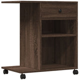 VidaXL armoire d'imprimante à roulettes 60x40x68,5 cm chêne brun