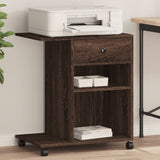 VidaXL armoire d'imprimante à roulettes 60x40x68,5 cm chêne brun