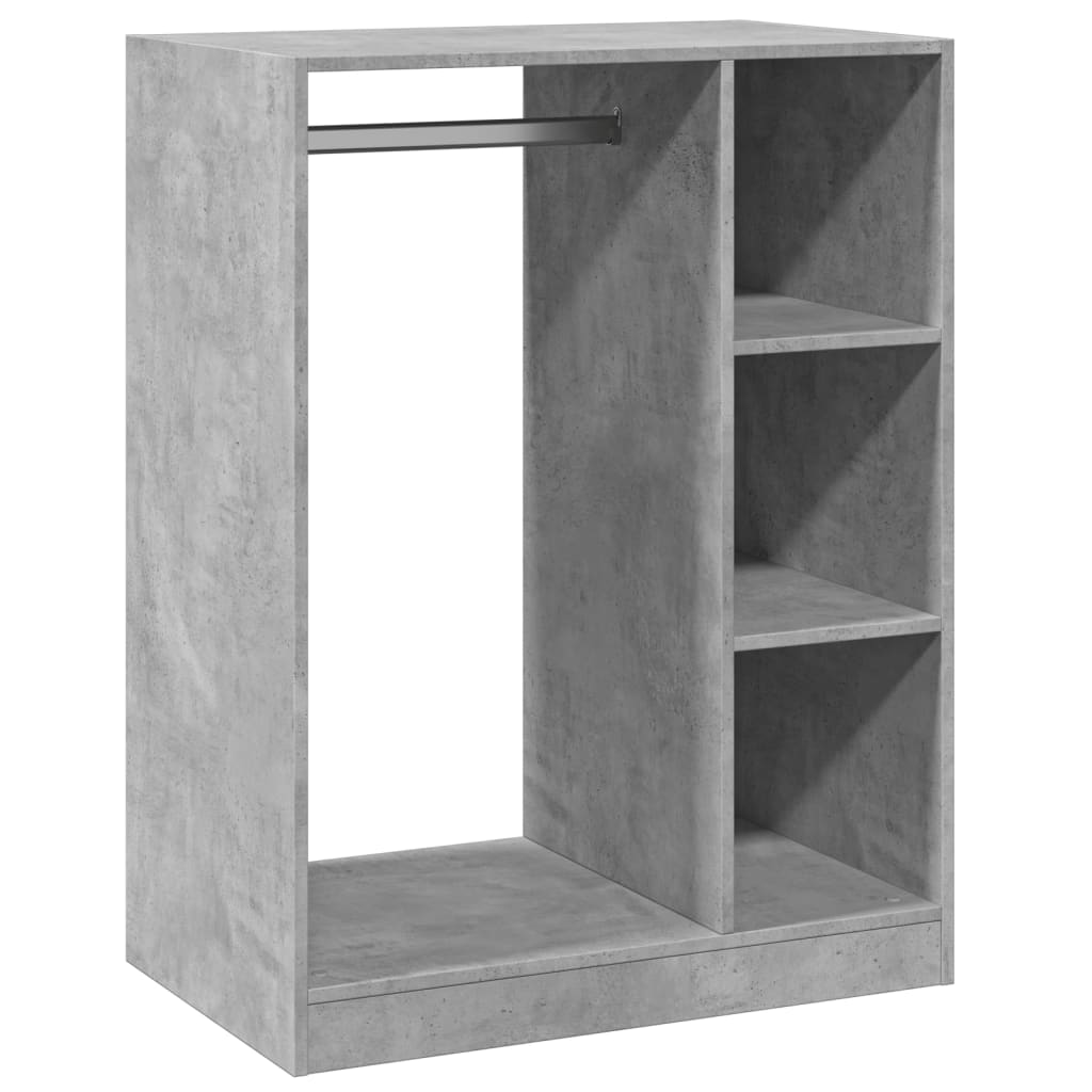 Vidaxl Garderobe 77x48x102 cm Forarbejdet træ Betongrijs