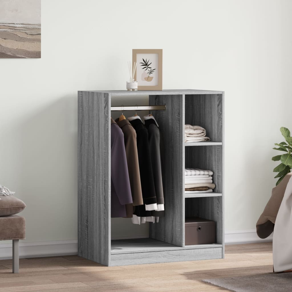 Vidaxl Garderobe 77x48x102 cm Praktiseret trægrå sonoma eg farvet