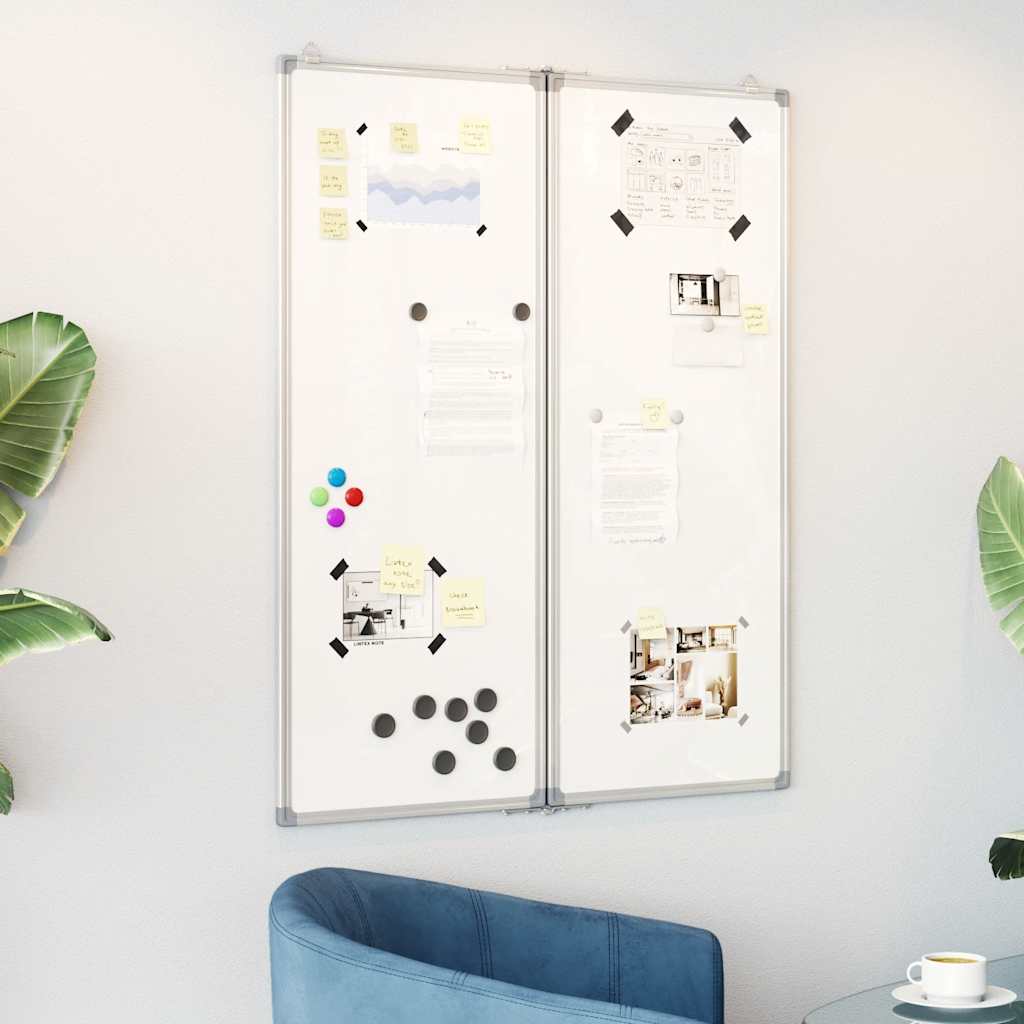 Vidaxx tableau blanc pliant magnétique 80x100x1,7 cm aluminium