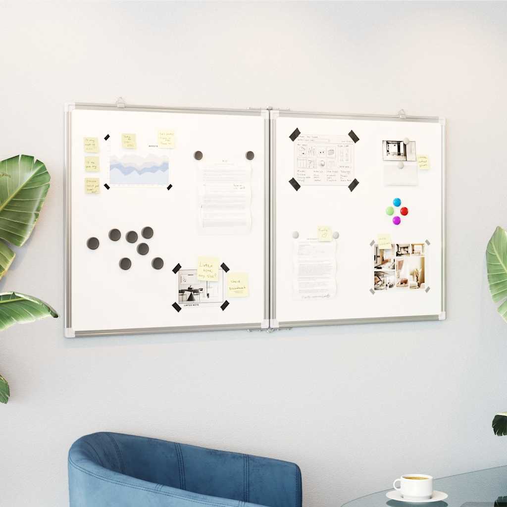 Vidaxx tableau blanc pliant magnétique 120x60x1,7 cm aluminium