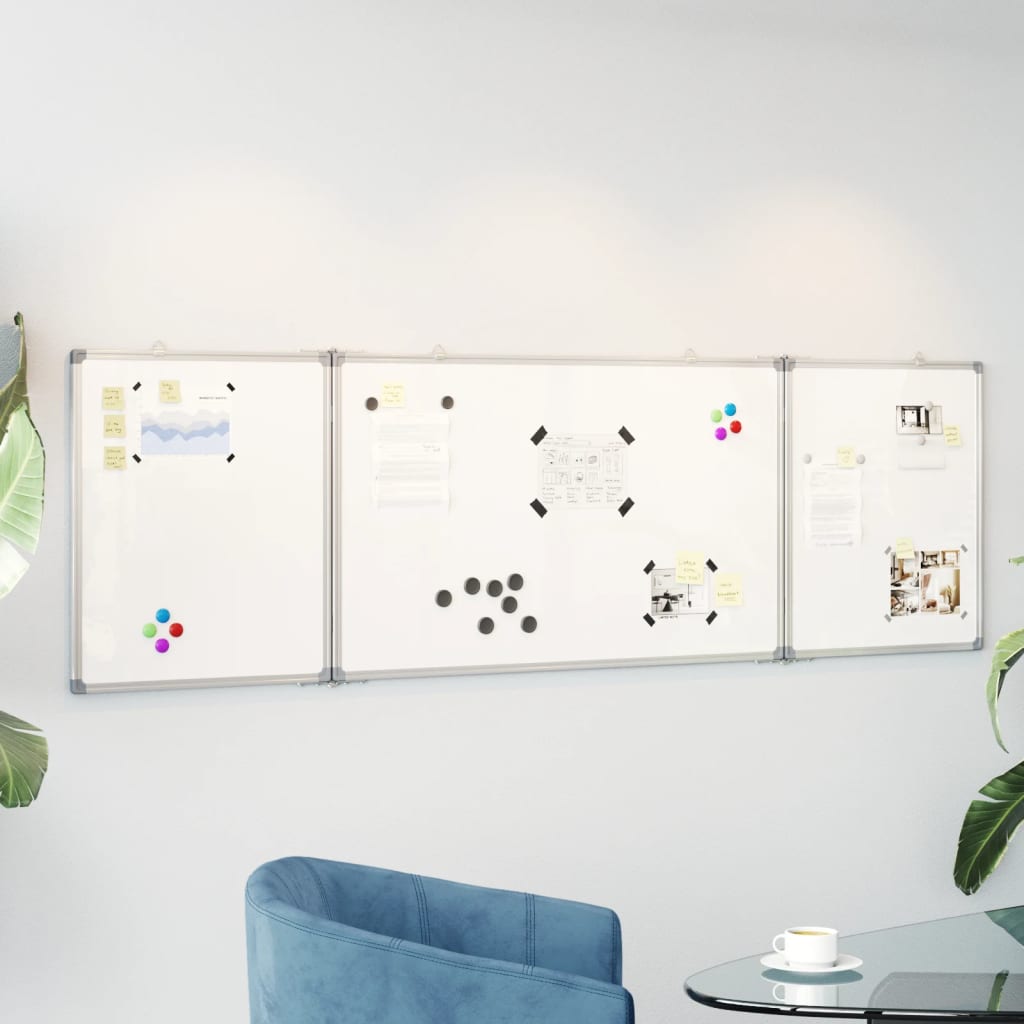 Vidaxl Whiteboard Magneticamente pieghevole 160x50x1,7 cm in alluminio