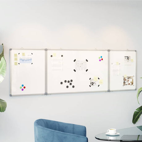 VidaXL Tableau blanc pliant magnétique 160x50x1,7 cm aluminium