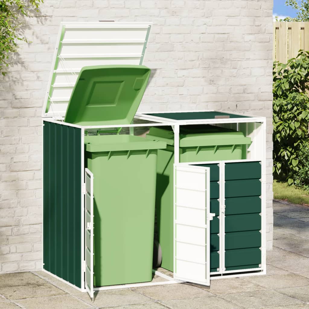 Vidaxx conteneur de stockage pour 2 conteneurs 144x81x113 cm acier vert
