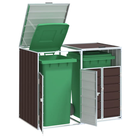 Vidaxx conteneur de stockage pour 2 conteneurs 144x81x113 cm acier marron