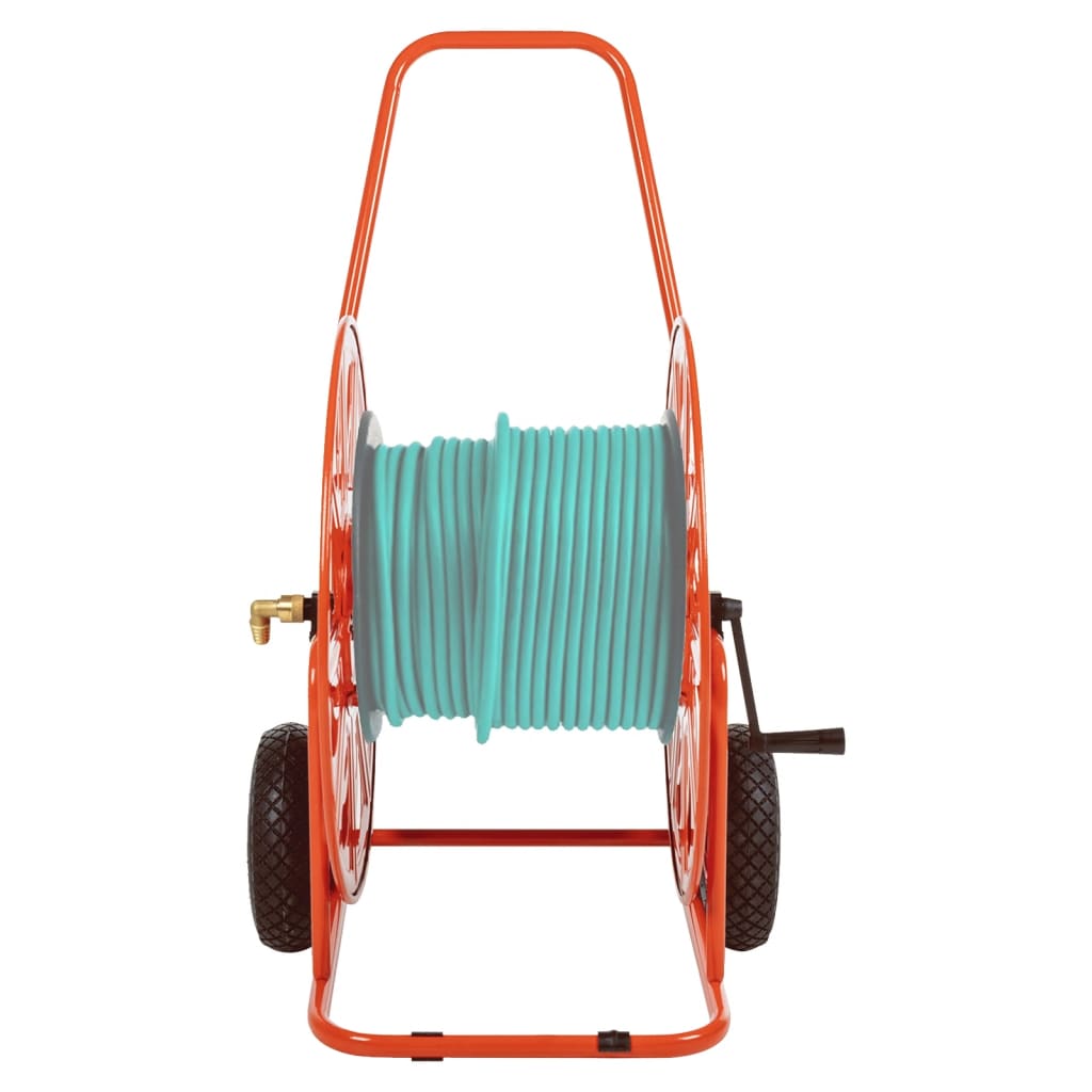Vidaxxl chariot à tuyau d'arrosage pour tuyau de 140 m 3 4 en acier