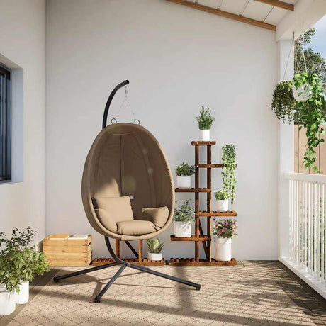 Chaise suspendue VidaXL avec tissu standard et acier taupe