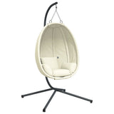 VidaXL Chaise suspendue avec tissu standard et acier beige