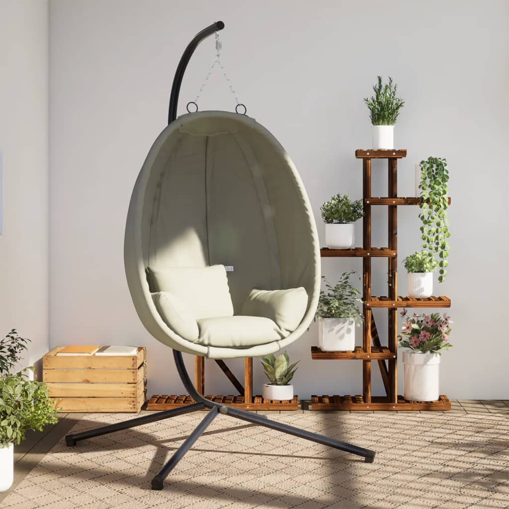 VidaXL Chaise suspendue avec tissu standard et acier beige