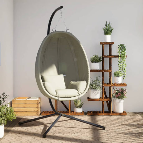 VidaXL Chaise suspendue avec tissu standard et acier beige
