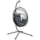 Chaise suspendue Vidaxl en rotin standard et acier couleur anthracite