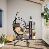 VidaXL Chaise suspendue avec rotin standard et acier taupe