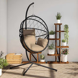 VidaXL Chaise suspendue avec rotin standard et acier taupe