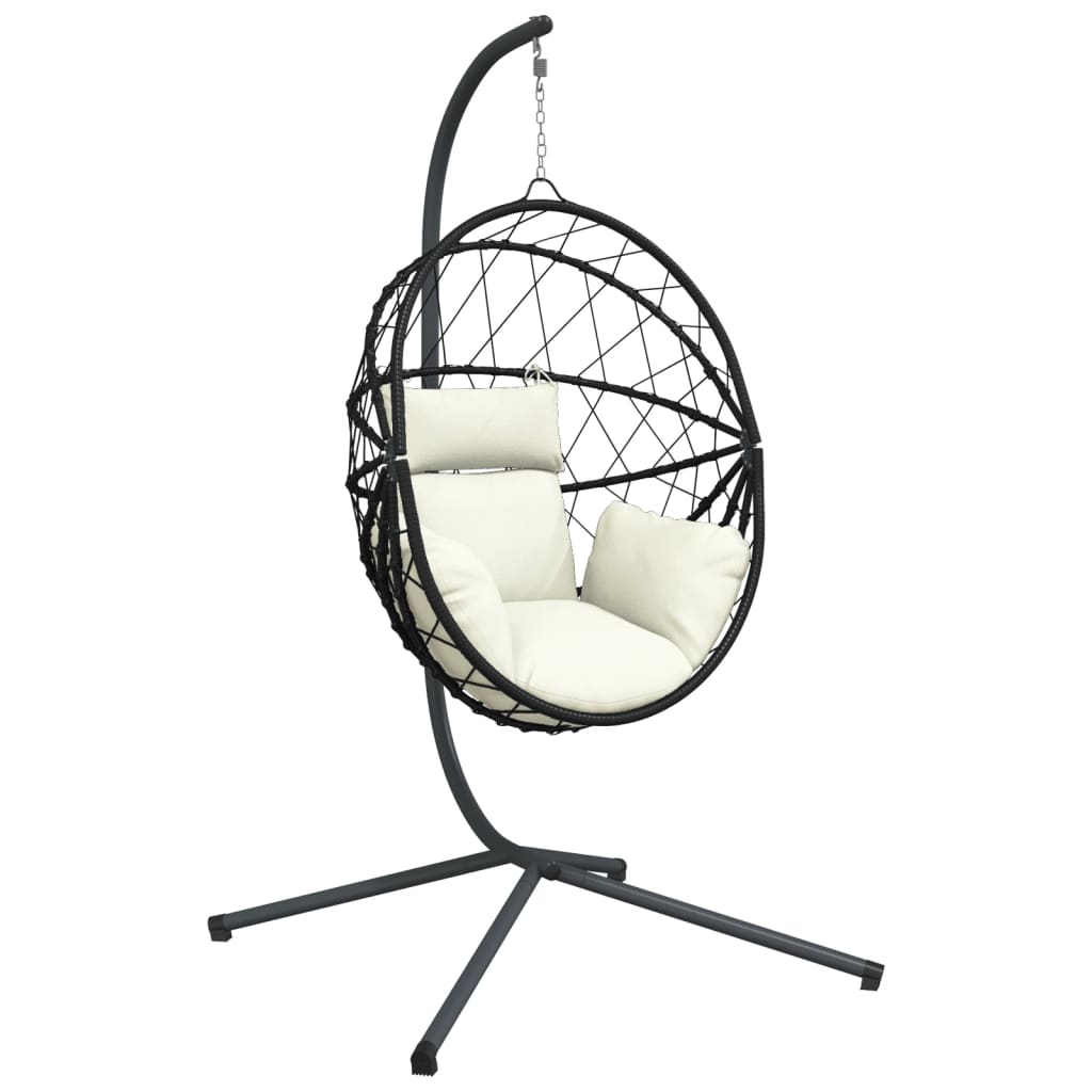 Chaise suspendue VidaXL avec rotin standard et acier beige