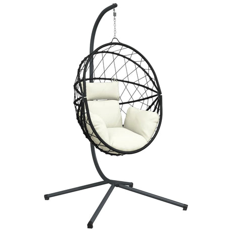 Chaise suspendue VidaXL avec rotin standard et acier beige