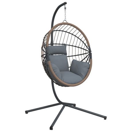 Fauteuil suspendu Vidaxx avec rotin standard et acier gris clair