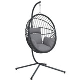 Chaise suspendue VidaXL avec rotin standard et acier gris