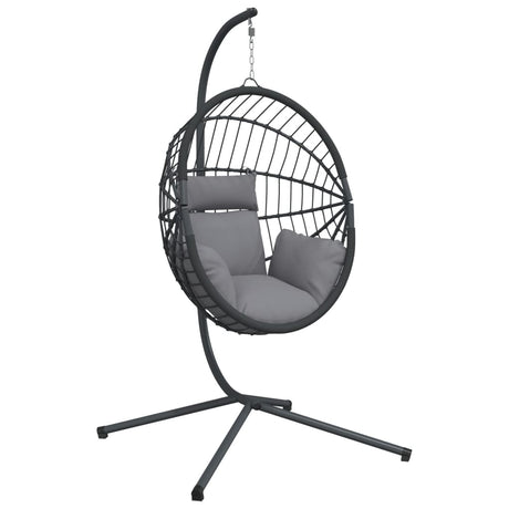 Chaise suspendue VidaXL avec rotin standard et acier gris