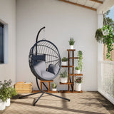Chaise suspendue VidaXL avec rotin standard et acier gris