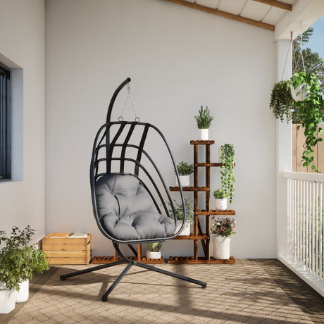 Chaise suspendue Vidaxl avec acier standard, anthracite