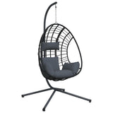 Chaise suspendue Vidaxl en rotin standard et acier couleur anthracite