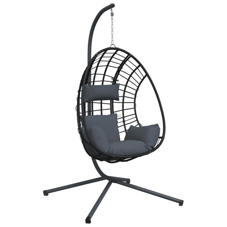 Chaise suspendue Vidaxl en rotin standard et acier couleur anthracite