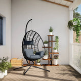 Chaise suspendue Vidaxl en rotin standard et acier couleur anthracite