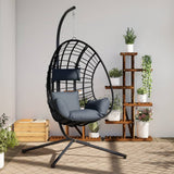 Chaise suspendue Vidaxl en rotin standard et acier couleur anthracite