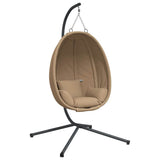 Chaise suspendue Vidaxx avec rotin standard et acier taupe