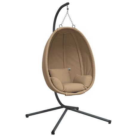 Chaise suspendue Vidaxx avec rotin standard et acier taupe