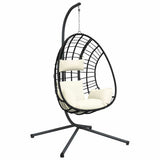 Chaise suspendue VidaXL avec rotin standard et acier beige