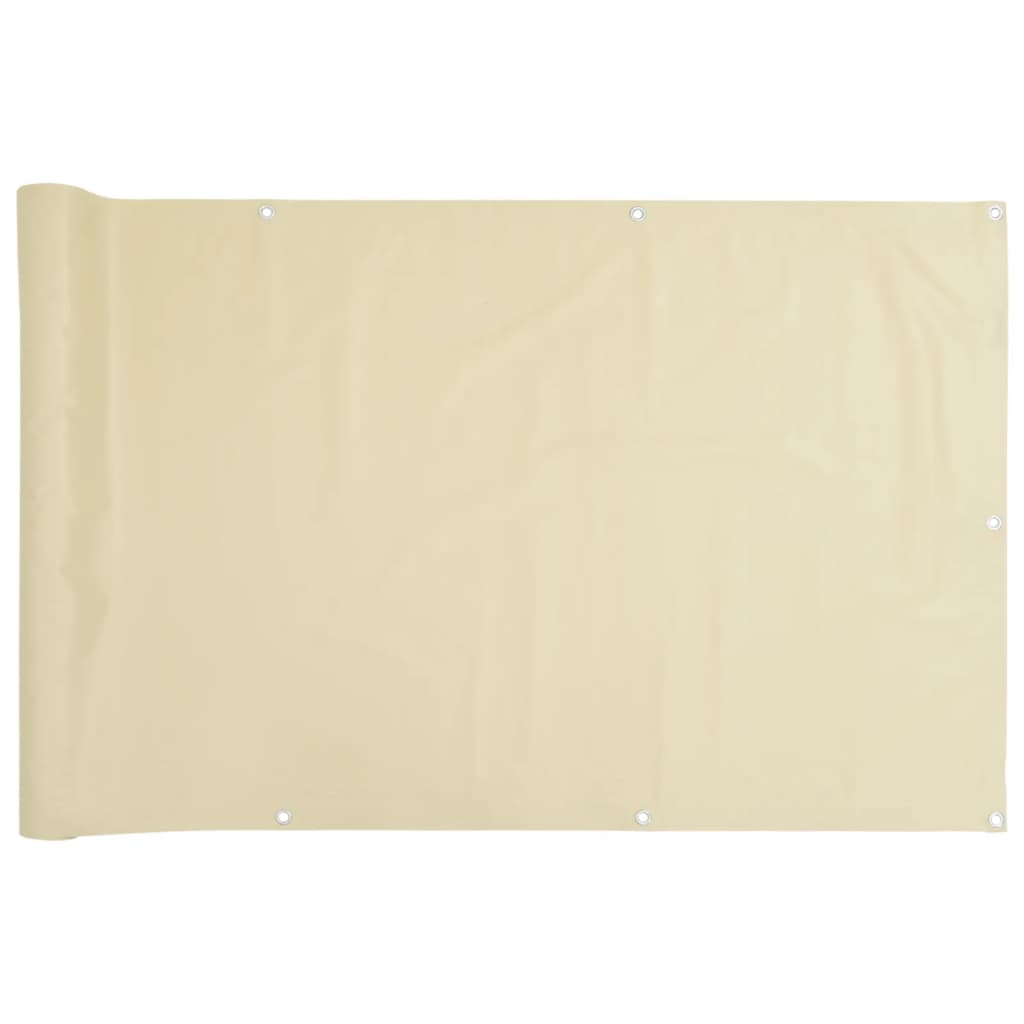 Bidaxl balkongskärm 600x90 cm PVC Cream -Colored