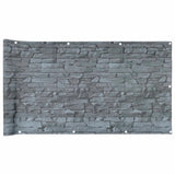 Vidaxl Balcony Screen Stone Pattern 600x120 cm PVC Gray