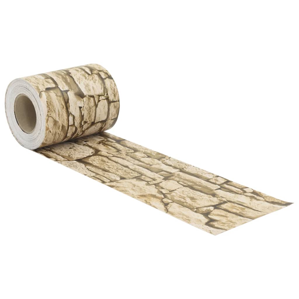 Vidaxxl paravent de jardin motif pierre grossière 35x0,19 m PVC beige