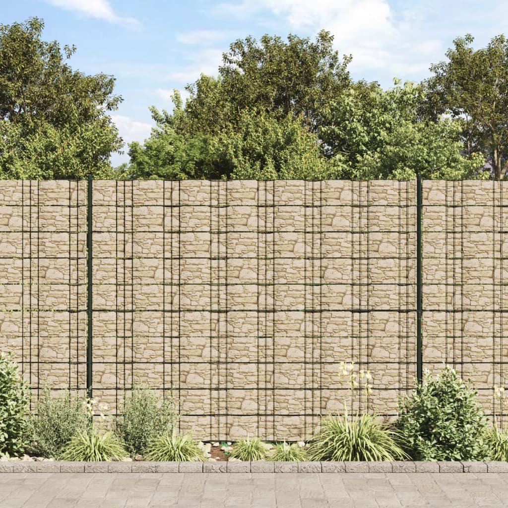 Vidaxxl paravent de jardin motif pierre grossière 35x0,19 m PVC beige