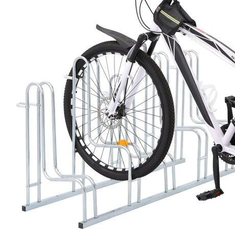 VidaXL Support à vélo pour 5 vélos, autoportant en acier galvanisé