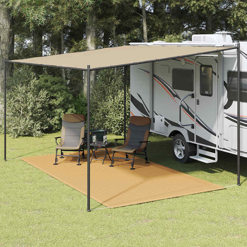 Tapis de tente VidaXL 250x400 cm HDPE couleur sable
