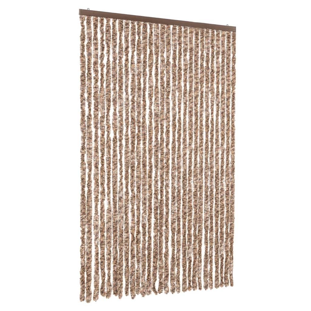 Vidaxx rideau anti-mouches 118x220 cm chenille beige et marron foncé