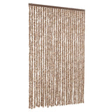 Vidaxx rideau anti-mouches 118x220 cm chenille beige et marron foncé