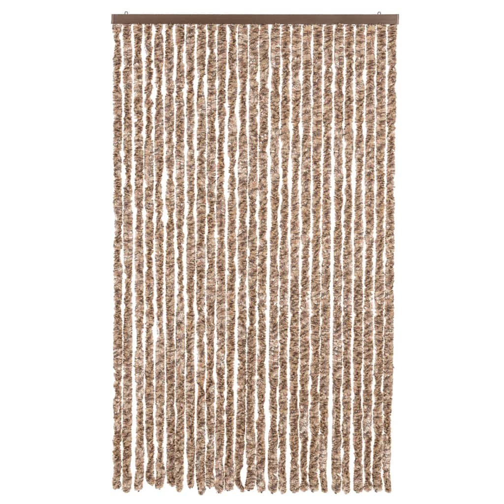 Vidaxl vliegengordijn 118x220 cm chenille beige en donkerbruin