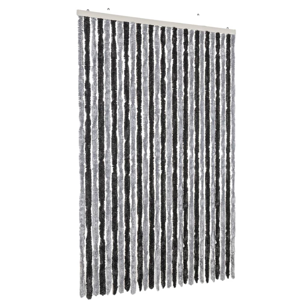 Vidaxx rideau anti-mouches 118x220 cm chenille gris et noir
