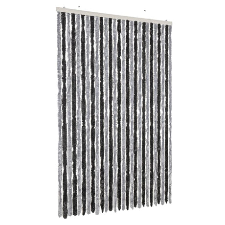 Vidaxx rideau anti-mouches 118x220 cm chenille gris et noir