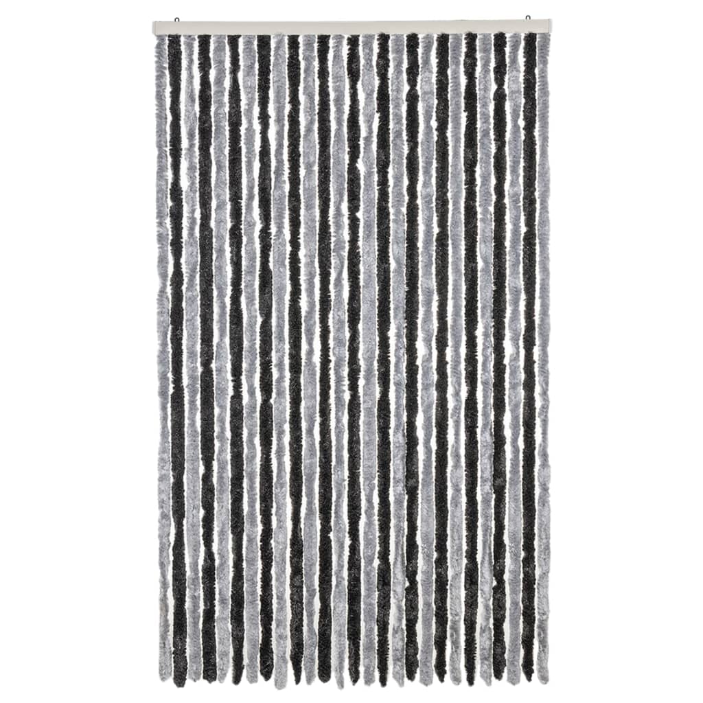 Vidaxx rideau anti-mouches 118x220 cm chenille gris et noir