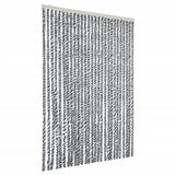 Vidaxx rideau anti-mouches 118x220 cm chenille gris et noir et blanc